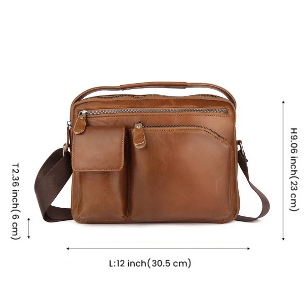 Genuine Leather Shoulder Crossbody Bag for Men Work Business