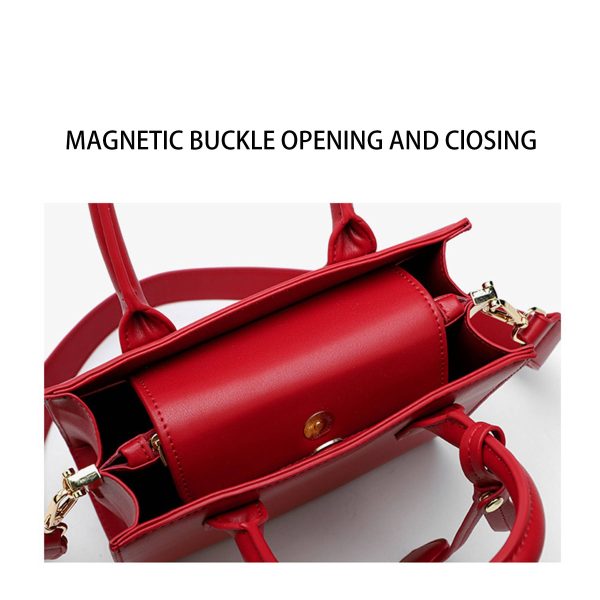 Red Pu Leather married messenger bag For women