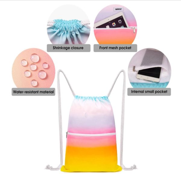 New waterproof drawstring backpack w/ dual shoulders