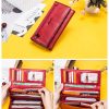Genuine Leather fold Covered crocodile Waterproof Wallet Red