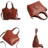 Pu Leather simple waterproof Portable Cross-body Bag Brown
