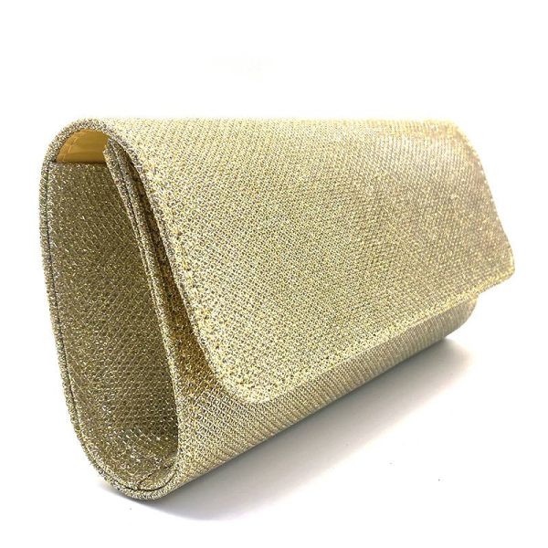 Elegant Mesh Glossy Dinner Handbag with Flash Design