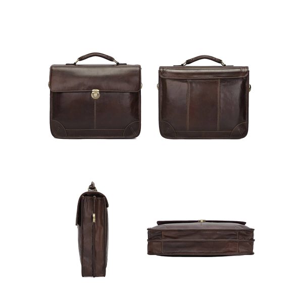 Genuine Leather Briefcase for Men 15.6 Inch Laptop Messenger