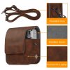 Genuine leather camera bag with lid