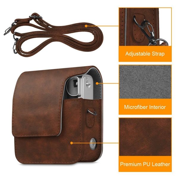 Genuine leather camera bag with lid