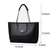 Elegant PU Leather Ladies Handbag Metal Chain Tote Bag