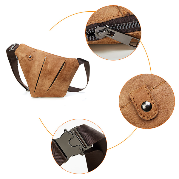 Men’s Outdoor Sports Genuine Leather Crossbody Bag