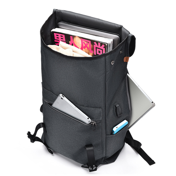 Nylon Laptop Backpack for Travel With USB Charging Port