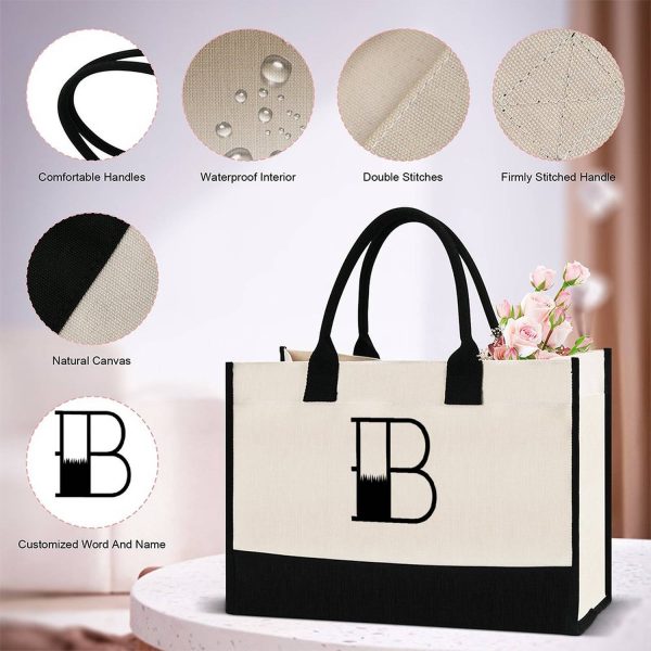 Alphabet Gift Tote Bag Everyday Travel Ladies Tote