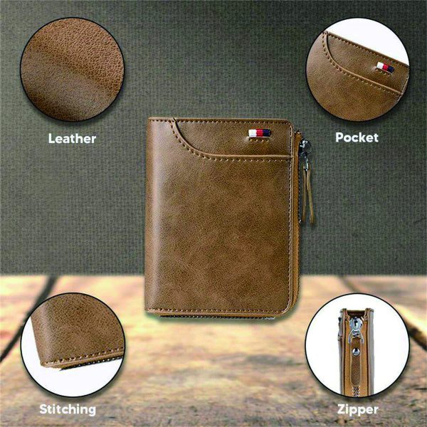 Men'S Genuine Leather Pass Case Wallet