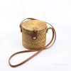 Fashion Rattan Woven Bucket Crossbody Bag