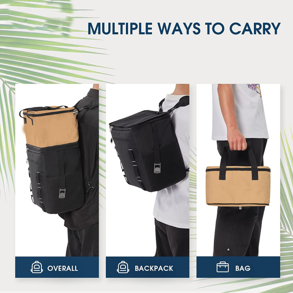 2in1 Double Decker Large Lunch Bag for Men Women