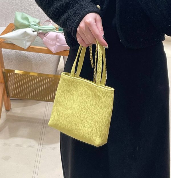 Real Leather Small Handbag Tote Bag