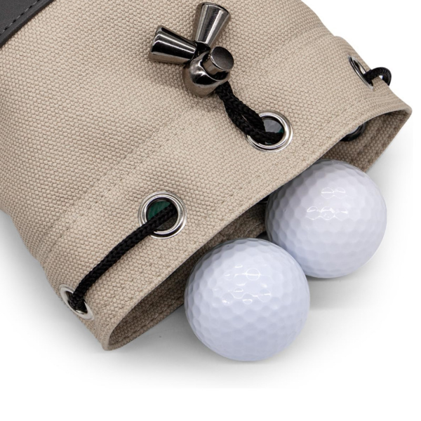 Bucket Waist Design Golf Ball Drawstring Pouch
