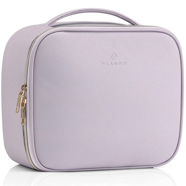 Pu Leather Storage Adjustable Dividers Brushes Cosmetic bag
