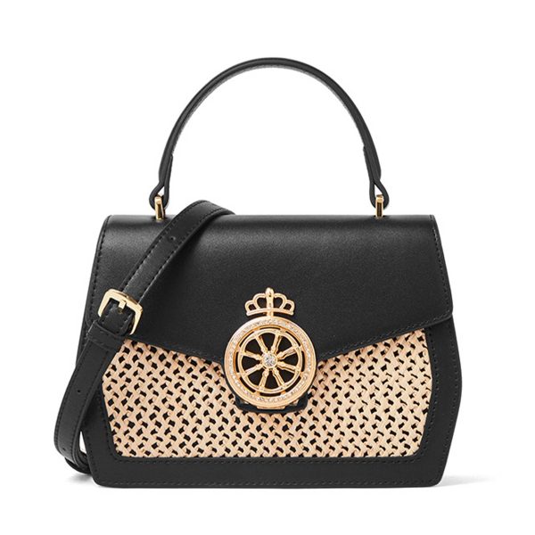 Genuine Leather woven cross-body bag