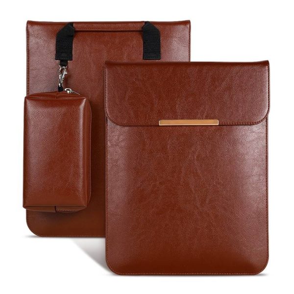 Waterproof Anti-scratch Leather Sleeve with Pouch