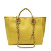 Canvas Tote Bag Large Capacity Solid Color Chain
