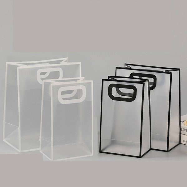 Pvc customized transparent handbag shopping bag