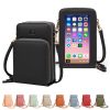 PU leather touch screen crossbody cell phone bag