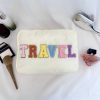 Nylon Large-capacity letter makeup cosmetic bag