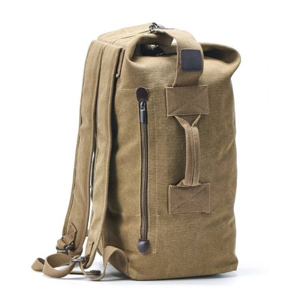 Duffel Bag Top Load Double Strap Canvas Backpack