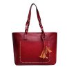 Large capacity tassel shoulder bag