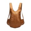 Waterproof Vintage Brown Faux Leather Bookbag backpack