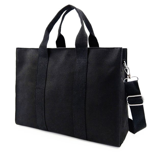 Stylish Canvas Tote Crossbody Bag Zipper Closure