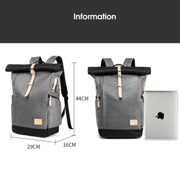 Men's waterproof outdoor travel backpack with charging port