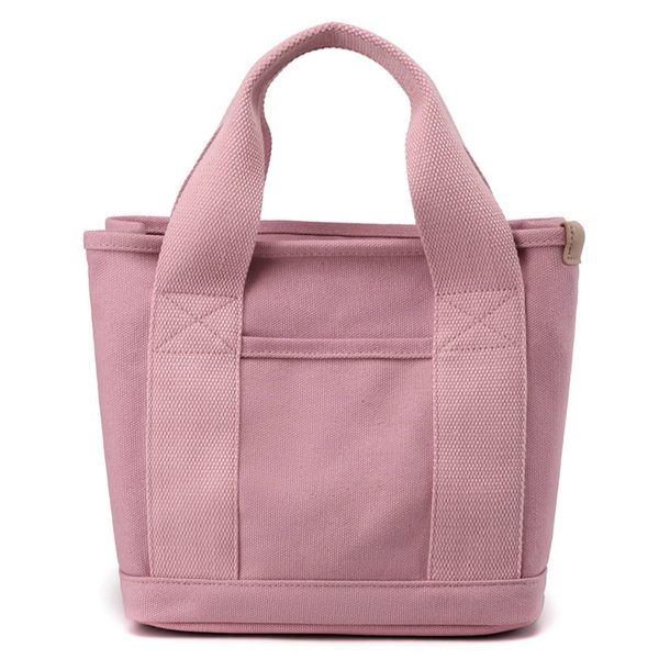 Canvas Small Tote Bag Handbag with Zipper