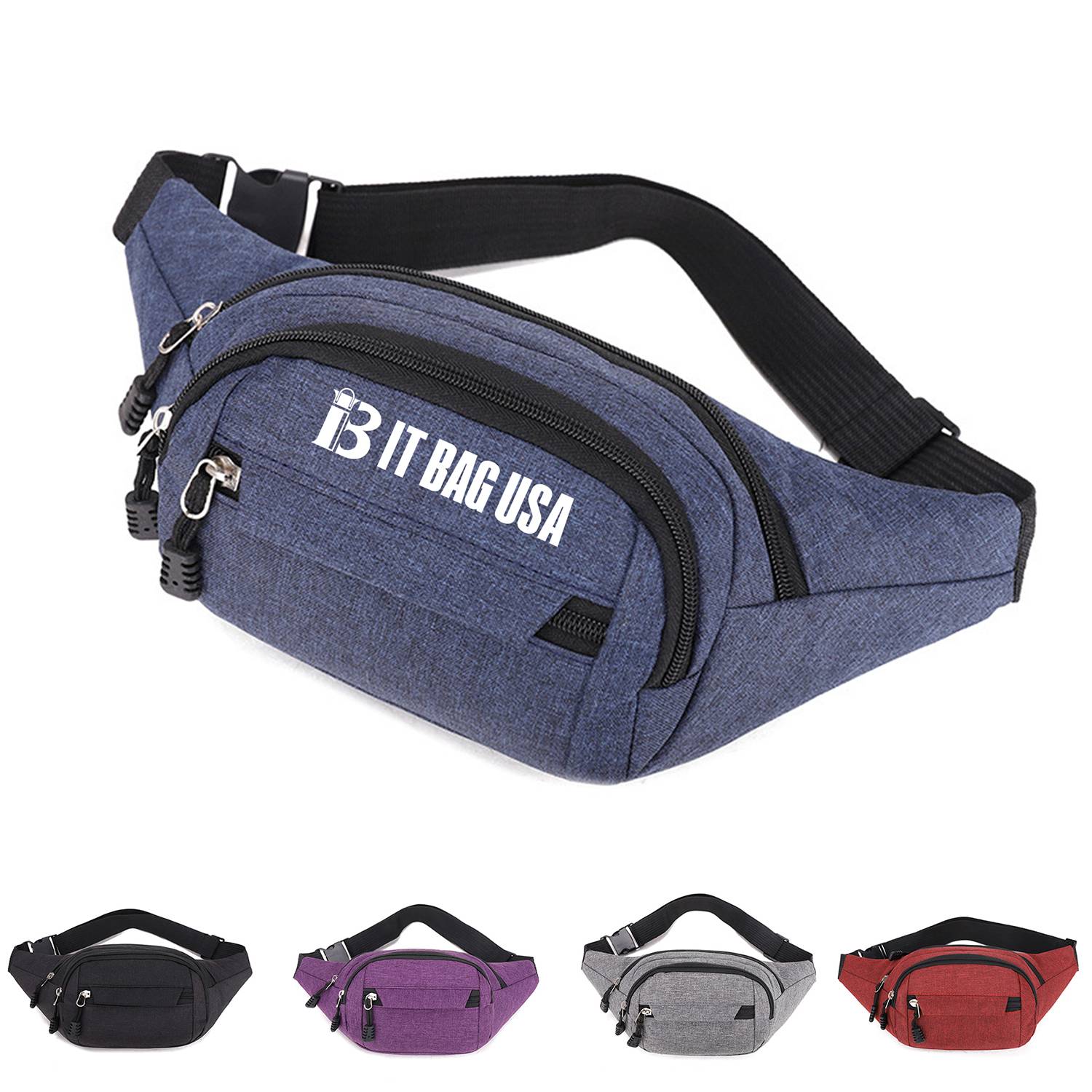 Nylon Fanny Bag With 4 Pockets