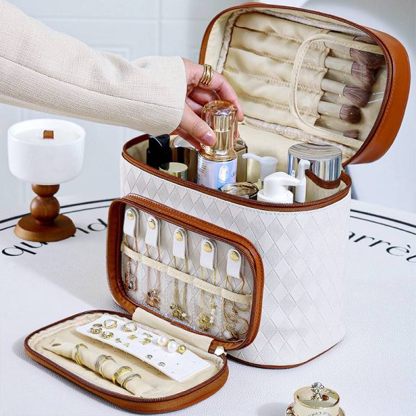 PU Leather Travel Essentials Makeup Bag