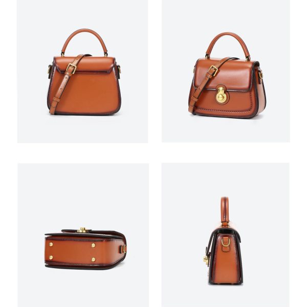 Genuine Leather scalloped portable Cross-body Bag Women