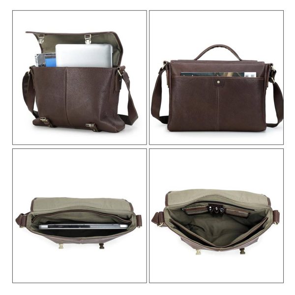 Genuine Leather Waterproof Business 14.2inch Cross-body bag