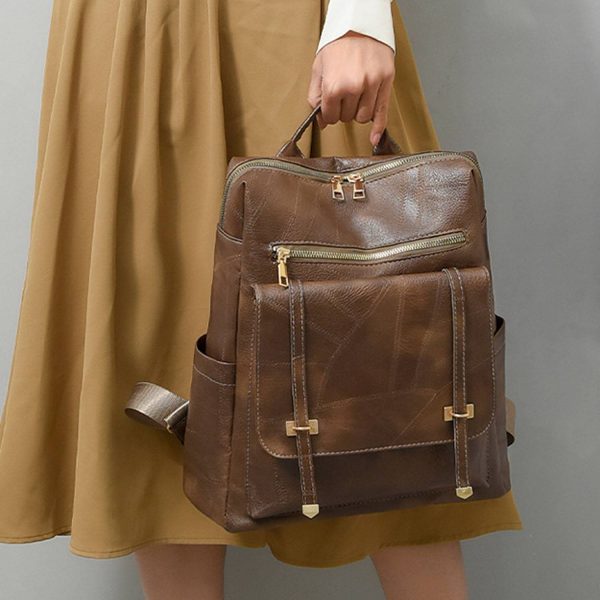 Vintage PU Leather Backpack
