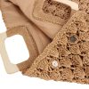 Straw Beach Handbags with Lining Pockets for Women