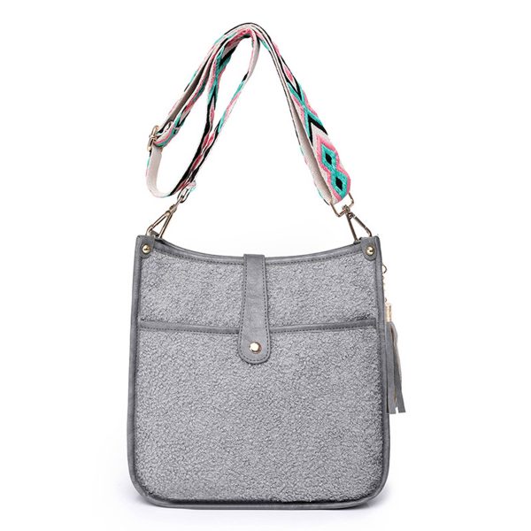 PU Leather Plush Crossbody Bags Fit for Women in Winter