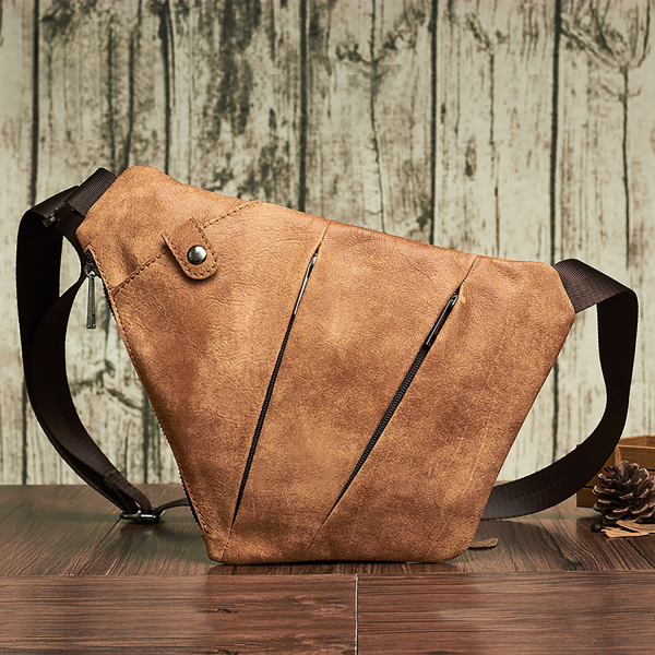 Men’s Outdoor Sports Genuine Leather Crossbody Bag