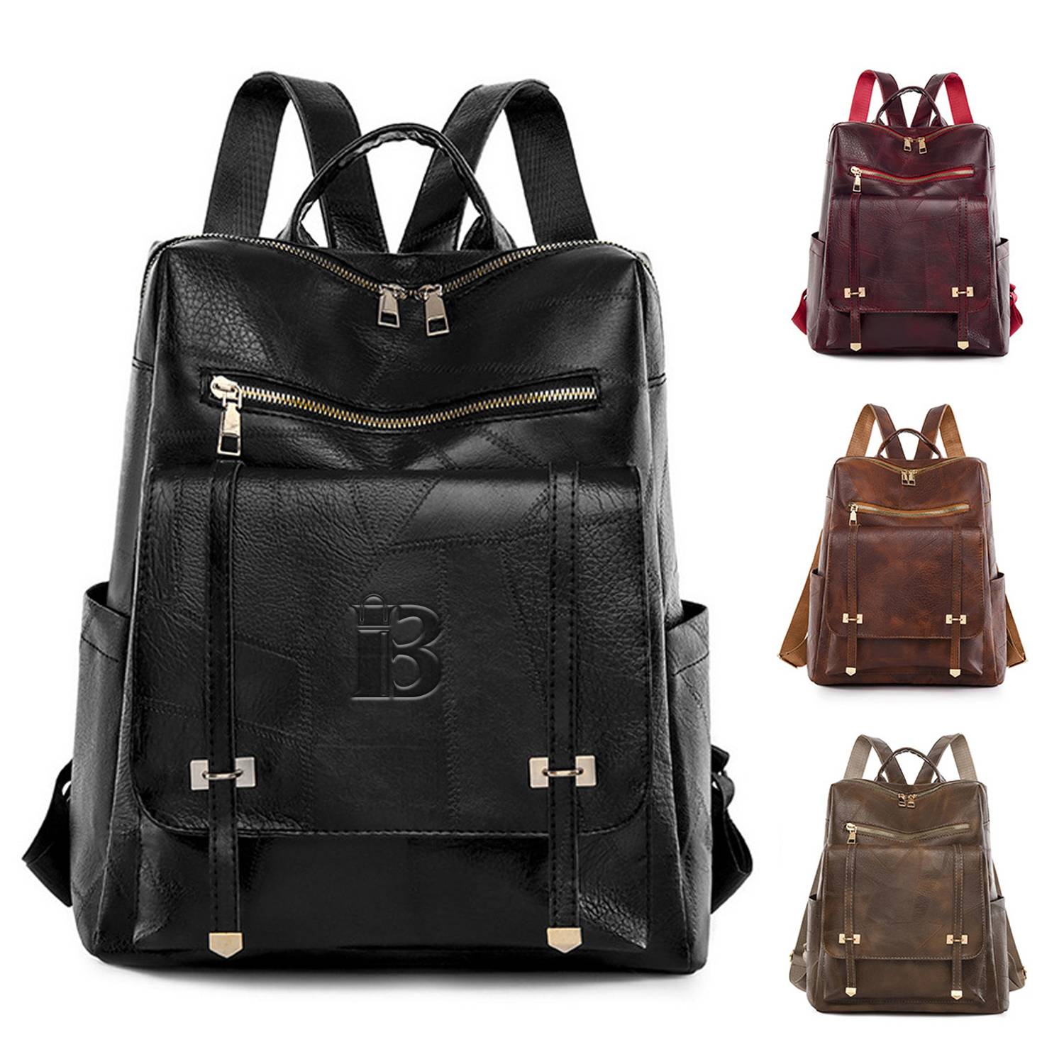 Pu Leather Women Fashion Retro Backpack