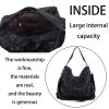 Genuine Leather Soft sheepskin panels handmade tote bag