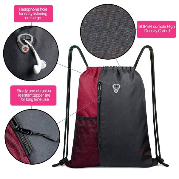 Large Size Drawstring Backpack Sports Gym Bag