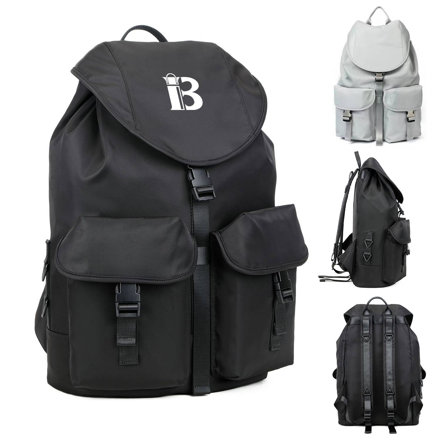 Diagonal Nylon Wterproof Shoulder Backpack