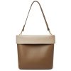 Genuine Leather Color-block shoulder commuter cross-body bag