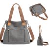 Canvas Multi-pocket Tote Bag