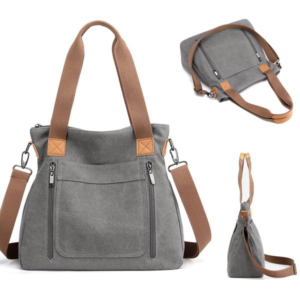 Canvas Multi-pocket Tote Bag