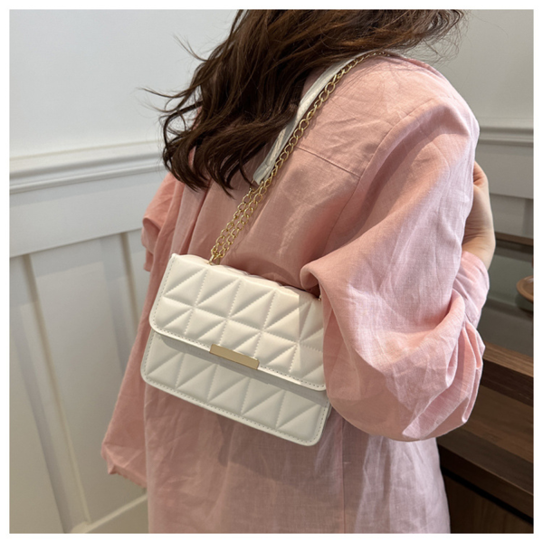 Stylish Geometric Embroidery Faux Leather Shoulder Bag