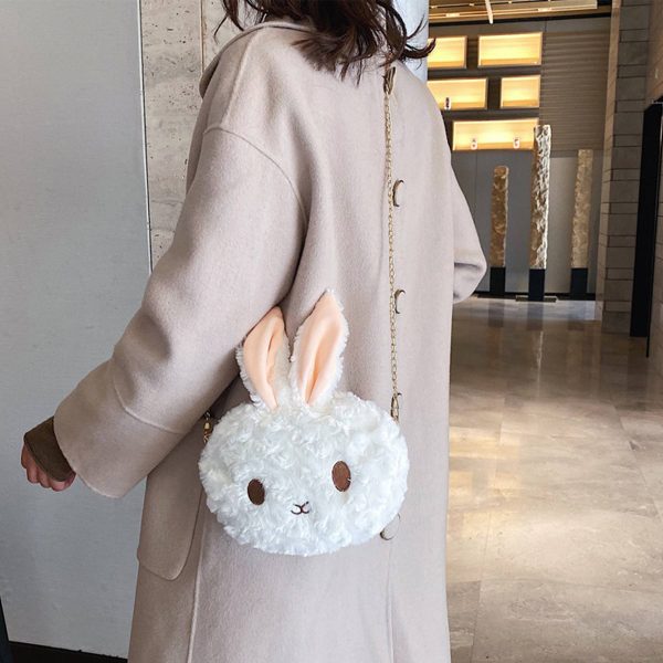 Cotton Cute plush bunny shoulder cross-body bag