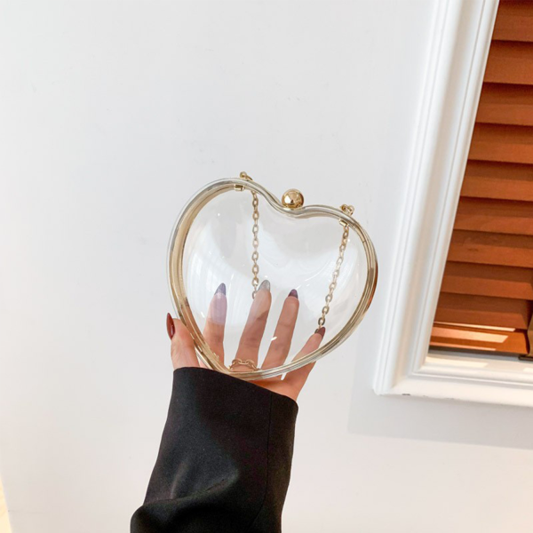 Transparent Heart shaped One Shoulder Crossbody Bag