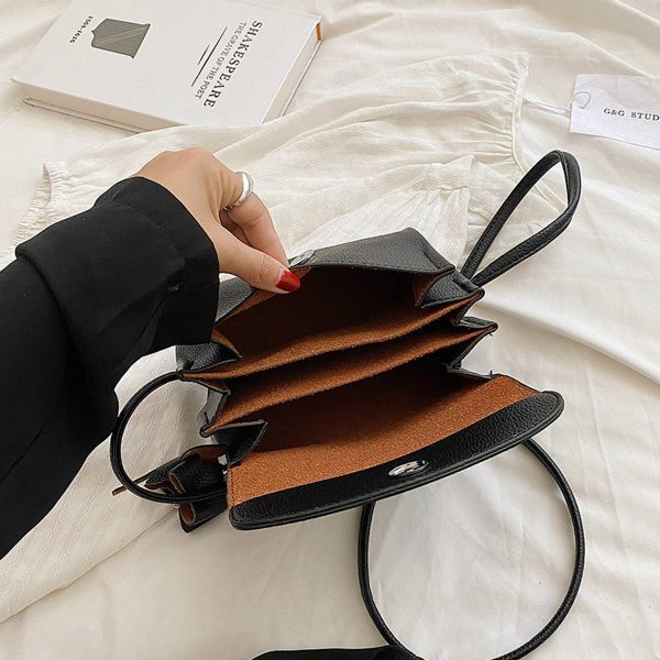 PU Leather Crossbody Shoulder Bag With Elephant Pendant